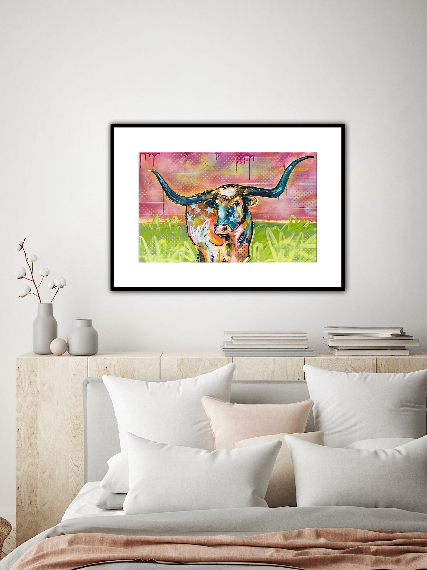 Graffiti Longhorn Print