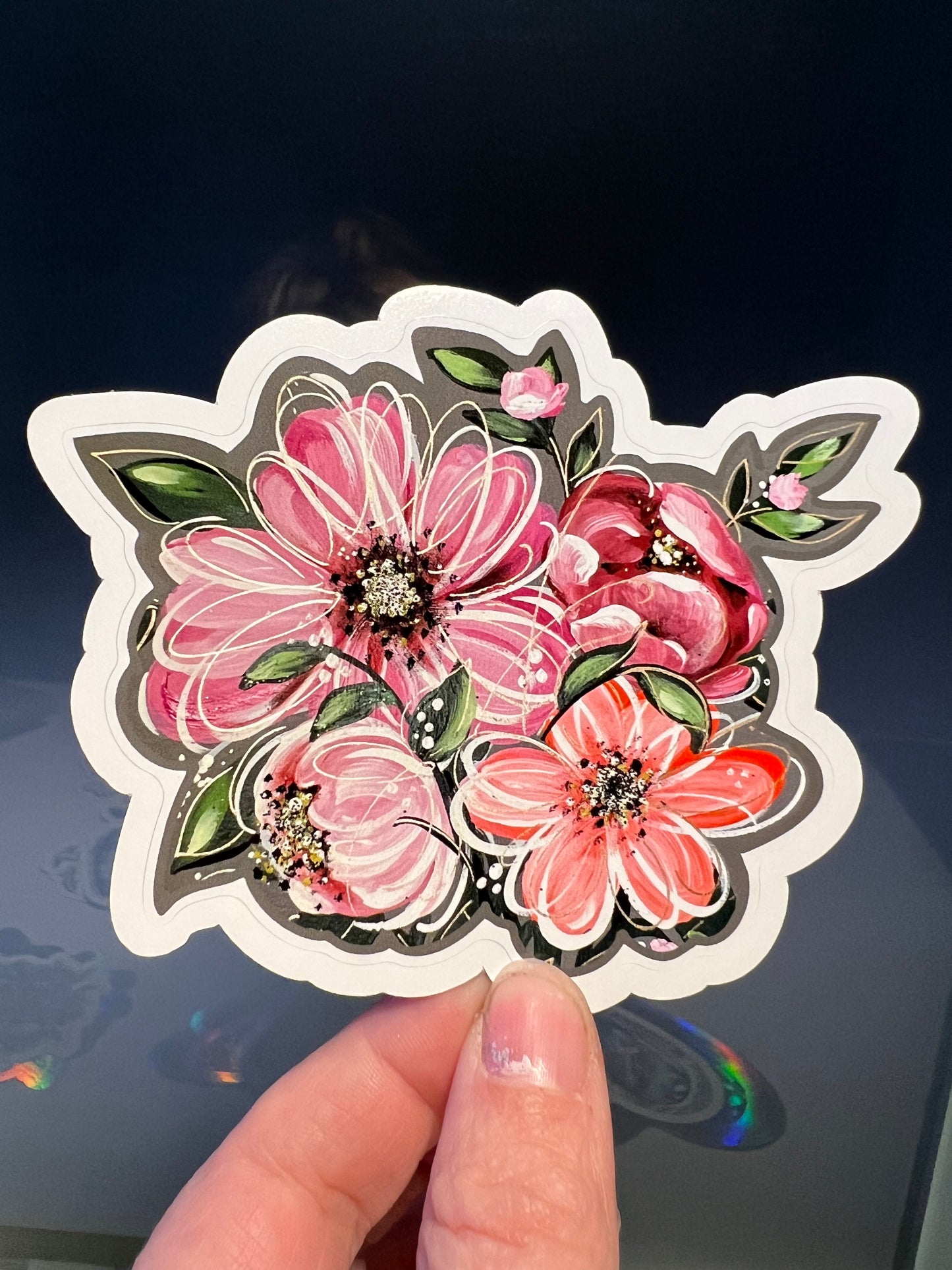 Pink Floral Sticker