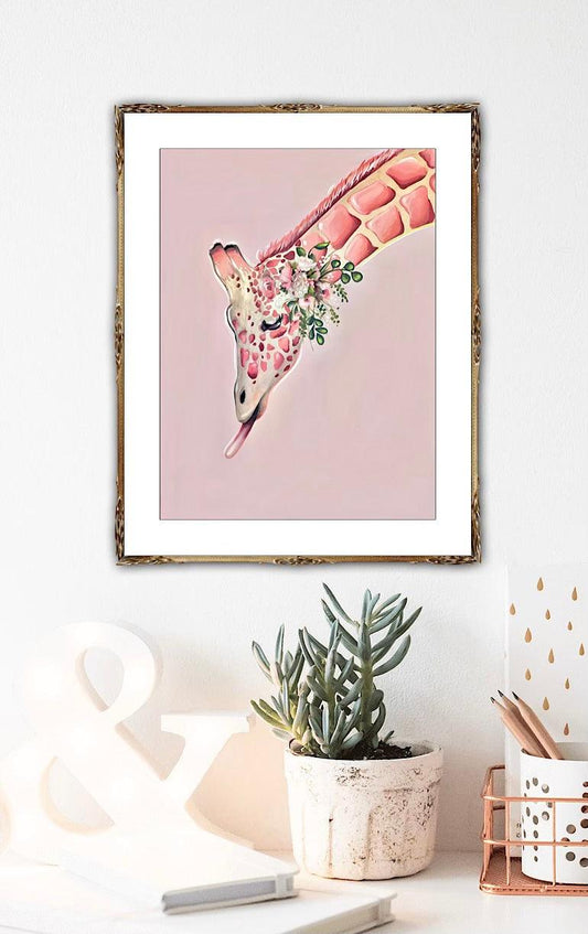 Pink Giraffe Art Print - Whitney Hayden