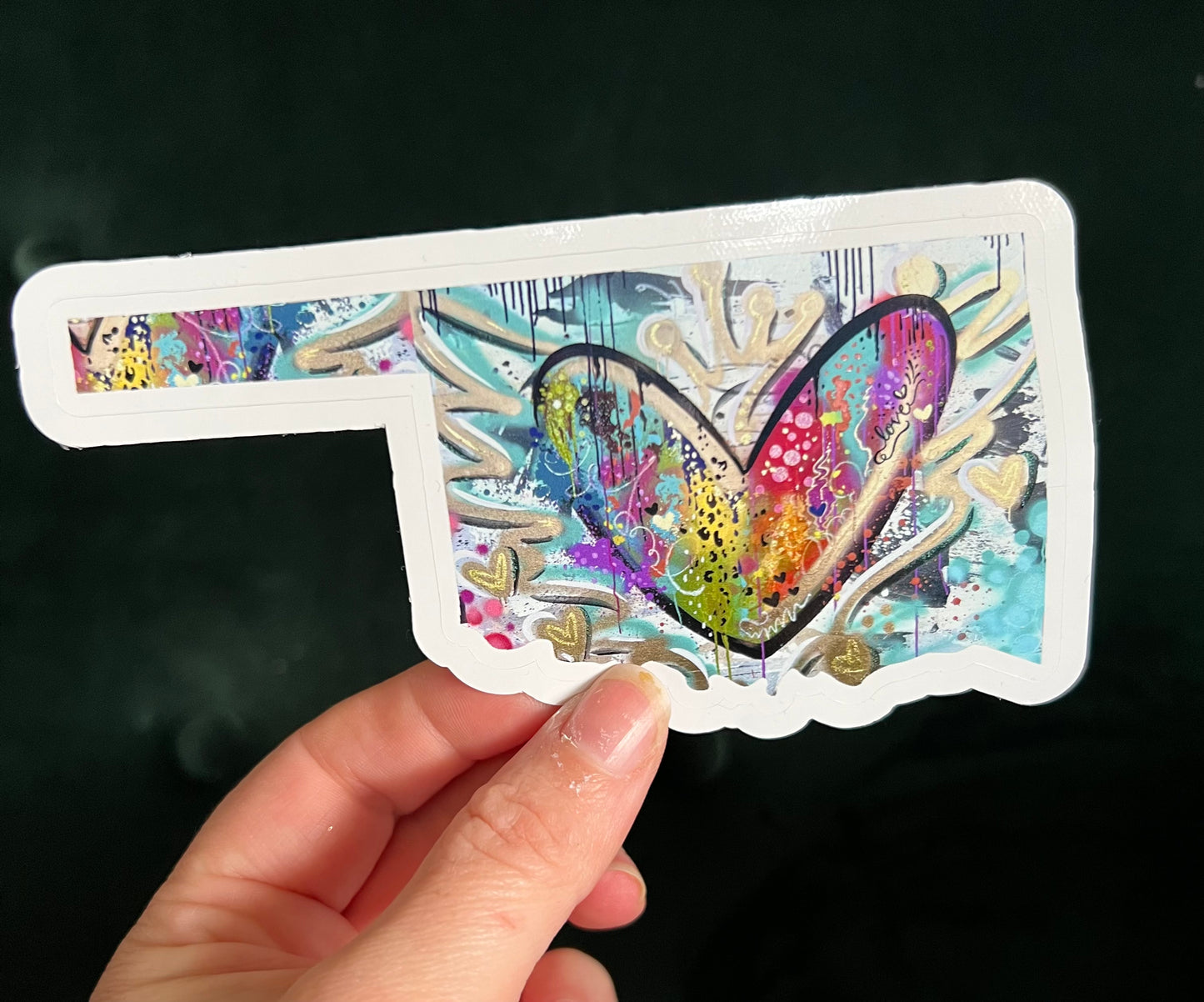 Oklahoma Grafiti Heart Sticker - Whitney Hayden