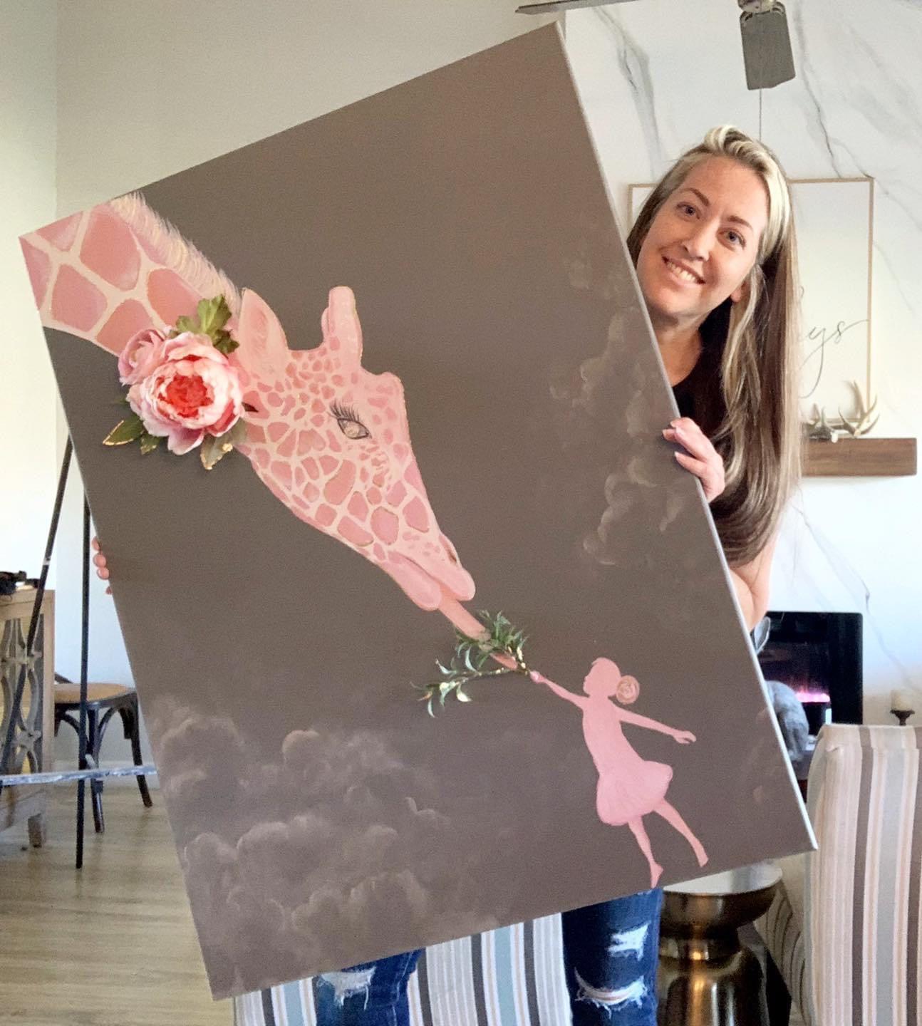 Floral Pet Giraffe Print - Whitney Hayden