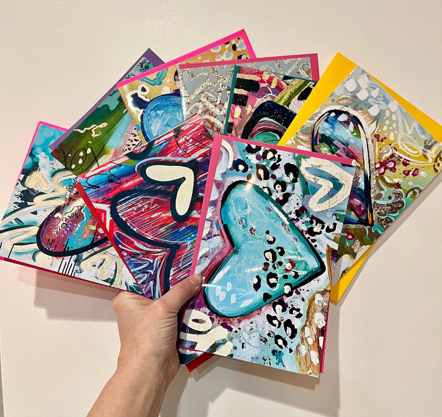 Graffiti Heart Mixed Art Note Card Set - Whitney Hayden