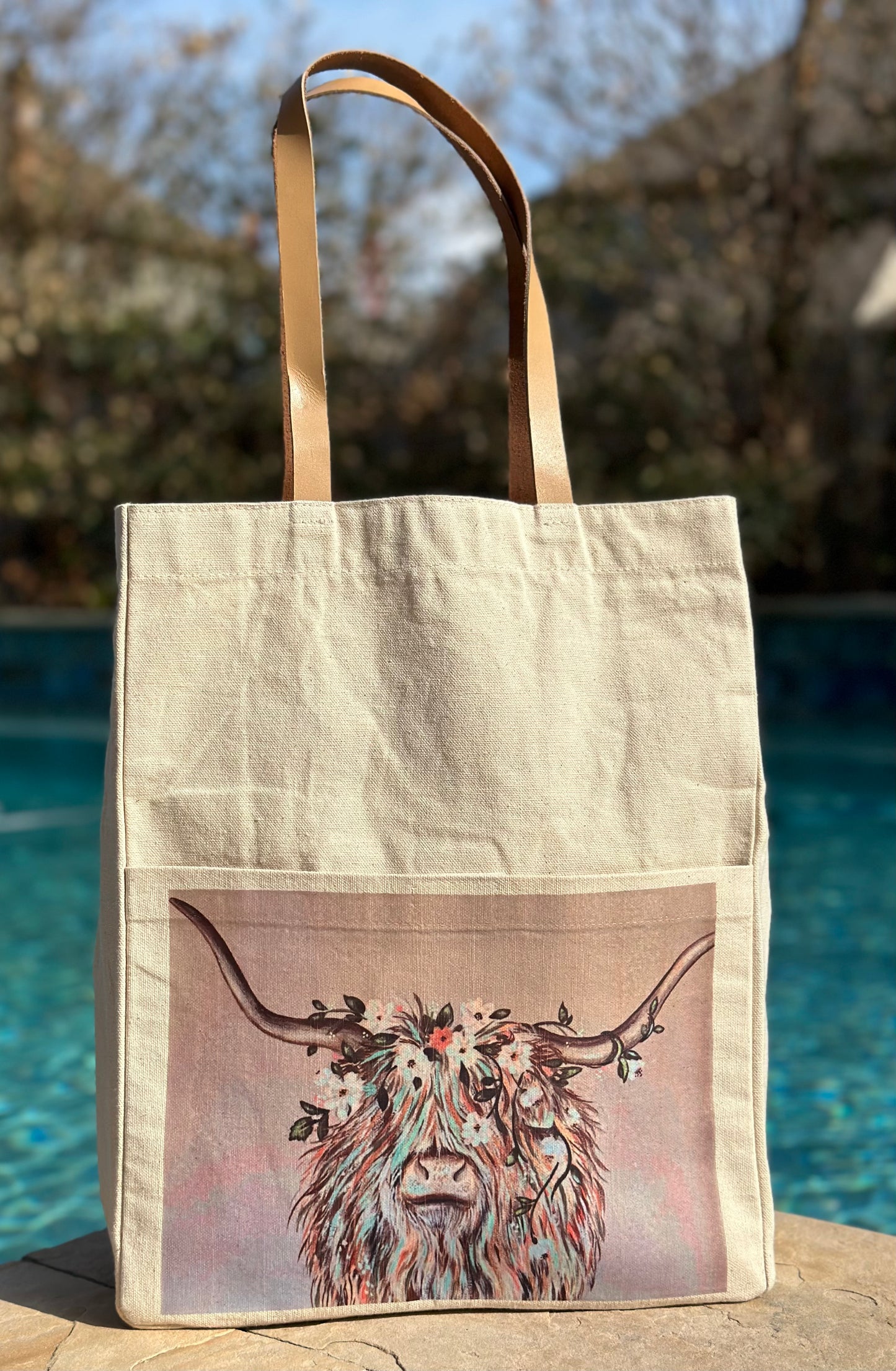 Rustic Highland Cow Art Print - Canvas Tote Bags - Whitney Hayden