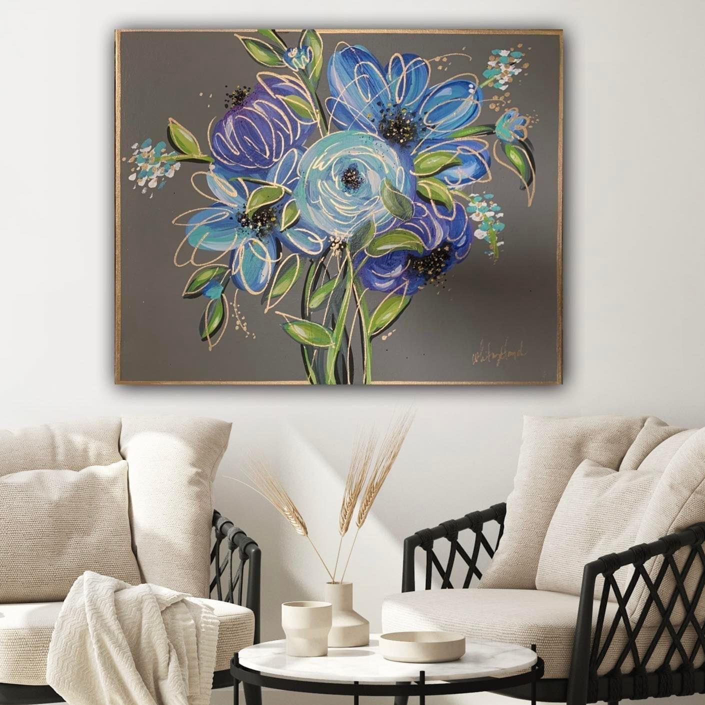 Floral Blue Original & Prints - Whitney Hayden