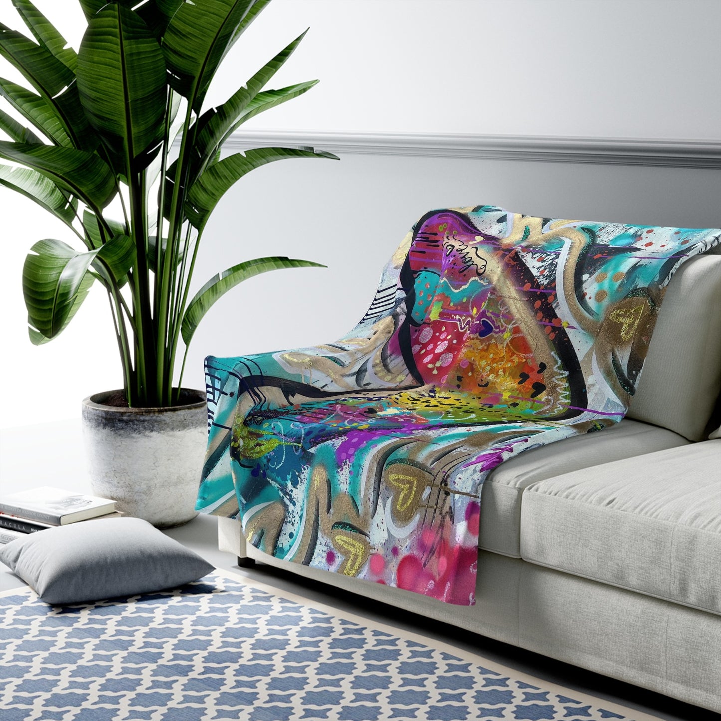 Graffiti Heart Fleece Blanket