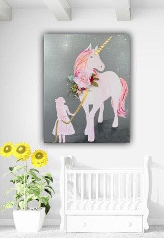 Floral Pet Unicorn Print - Whitney Hayden
