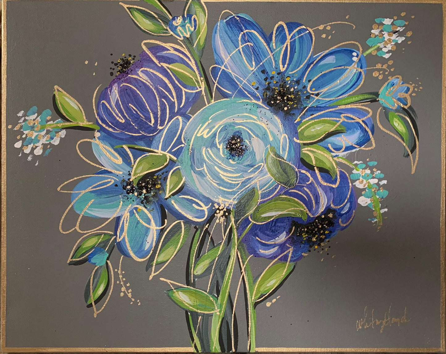 Floral Blue Original & Prints - Whitney Hayden
