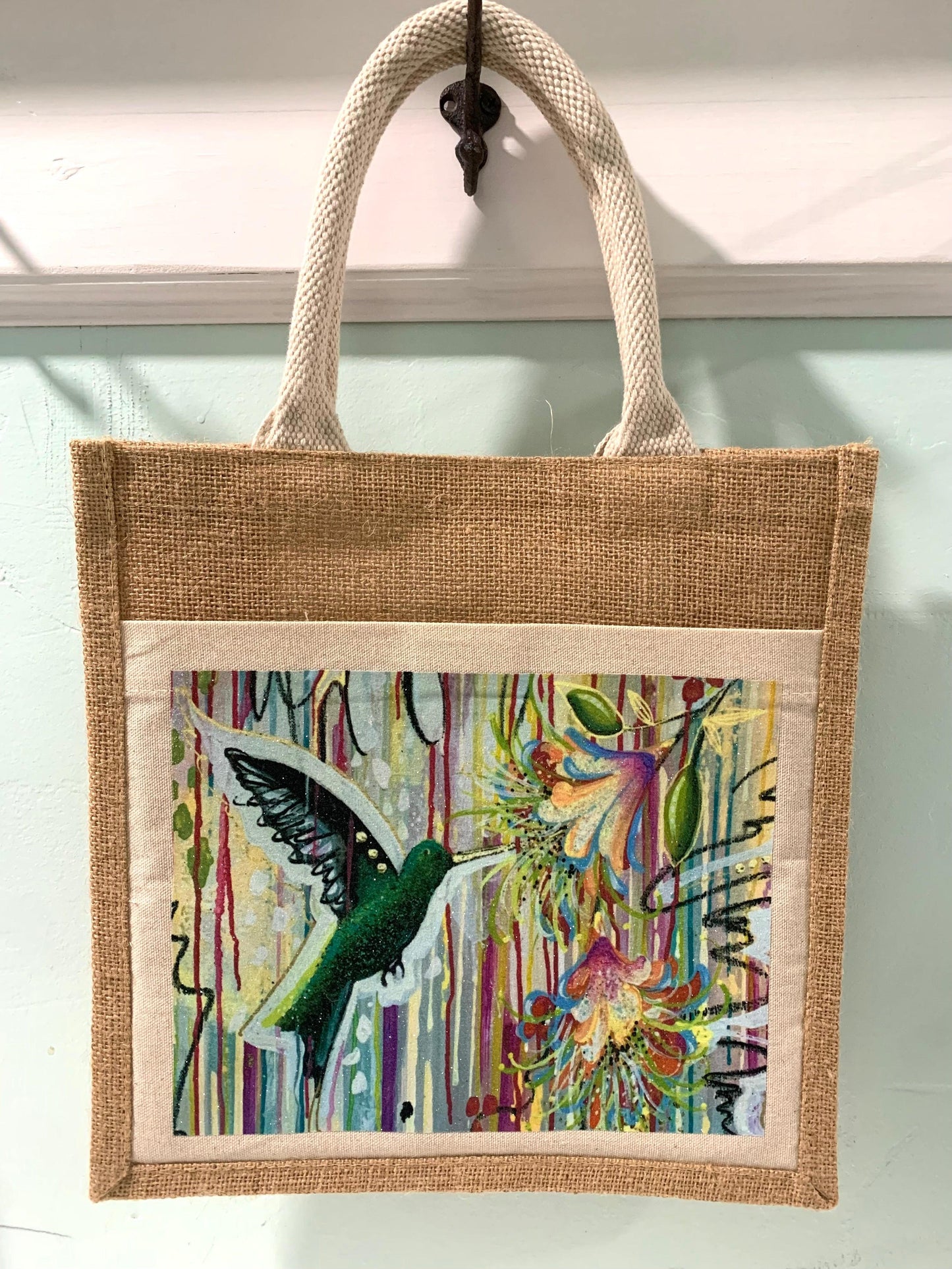 Seek out the Good Print - Glitter Burlap Tote Bags - Whitney Hayden