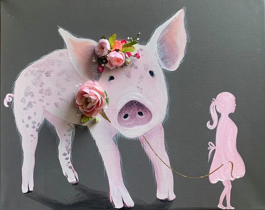 Floral Pet Pig Print - Whitney Hayden