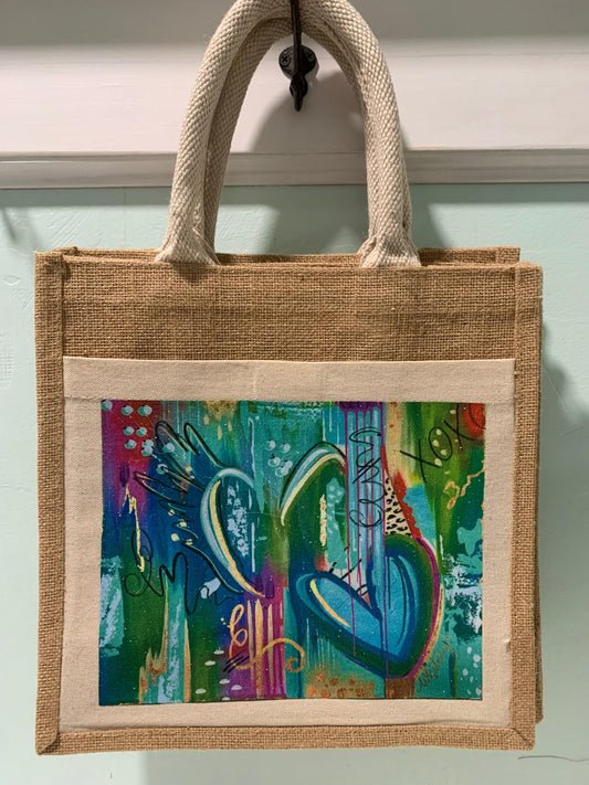 XOXO Print - Glitter Burlap Tote Bags - Whitney Hayden