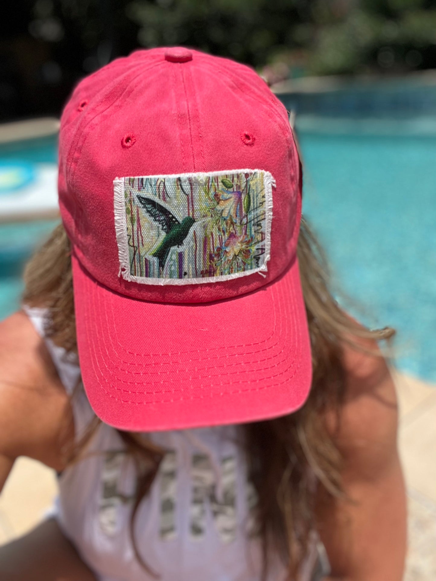 Seek Out the Good Ball Cap - Pink Rectangular Patch - Whitney Hayden