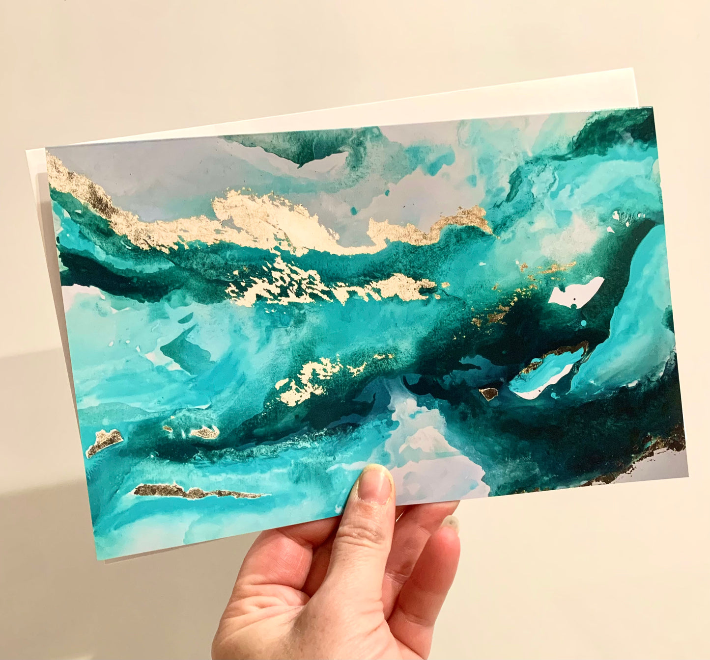 Green Watercolor Note Card Set