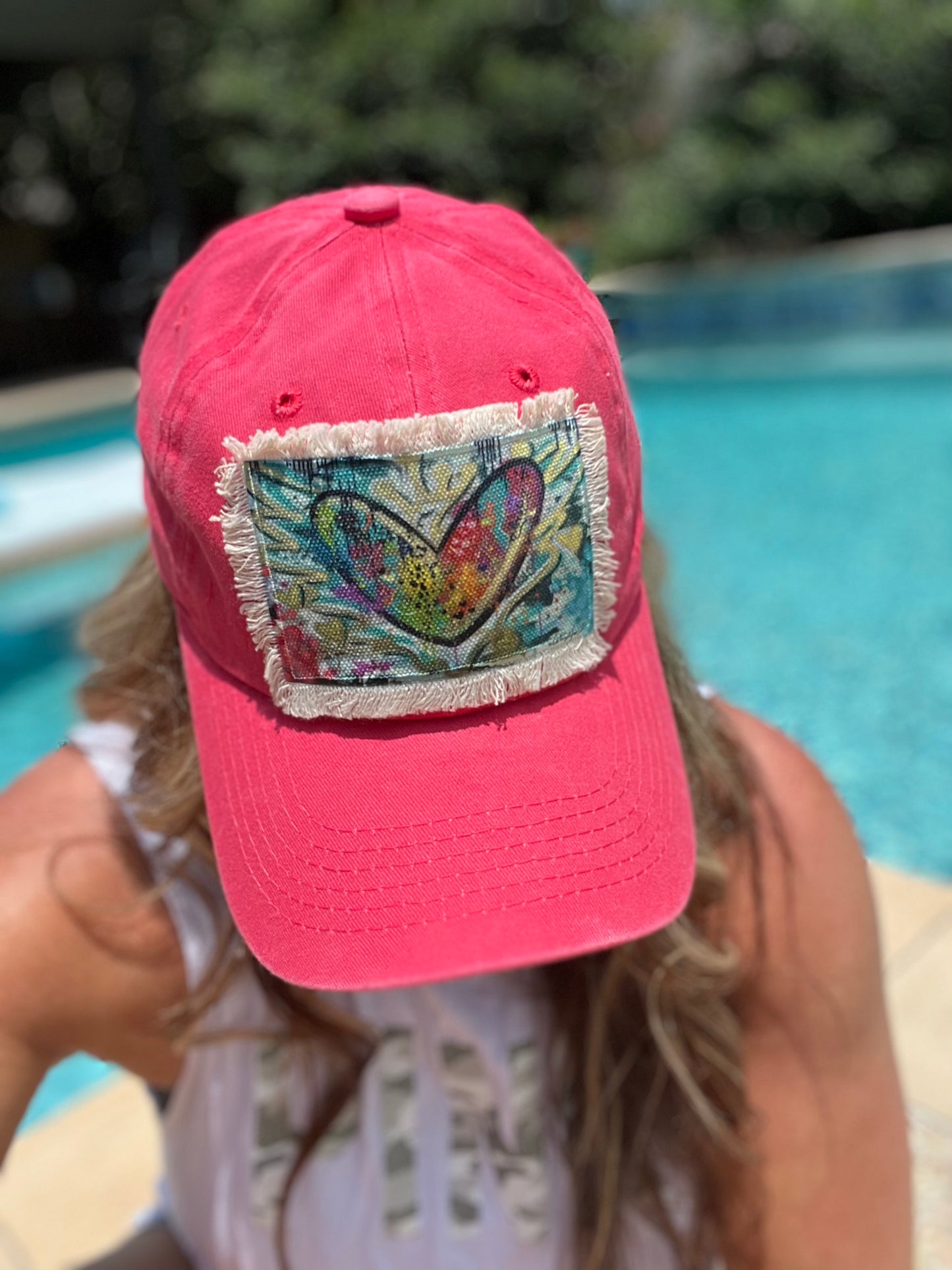 Beneath the Surface Ball Cap - Pink Rectangular Patch - Whitney Hayden