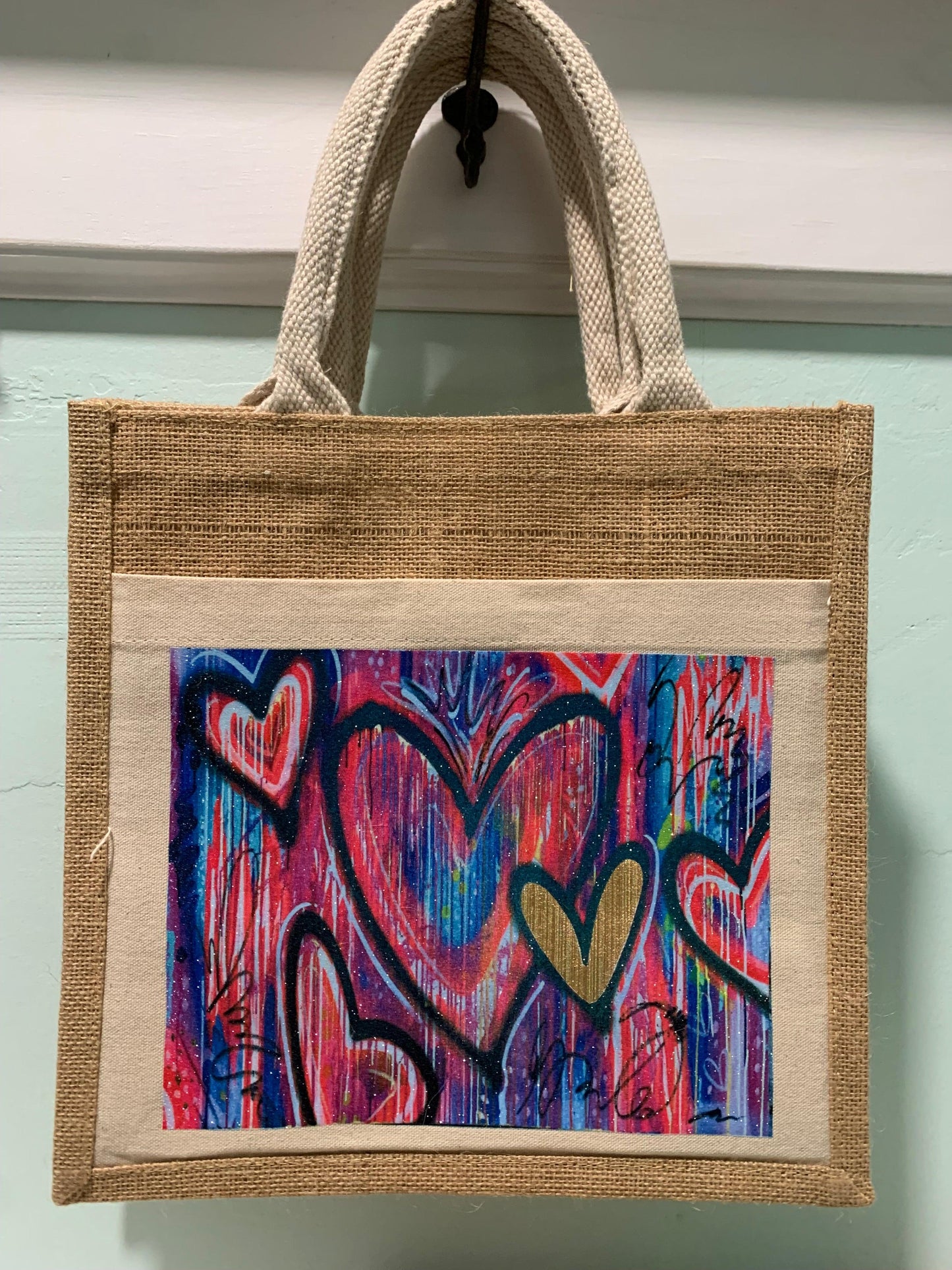 Meraki Print - Glitter Burlap Tote Bags - Whitney Hayden