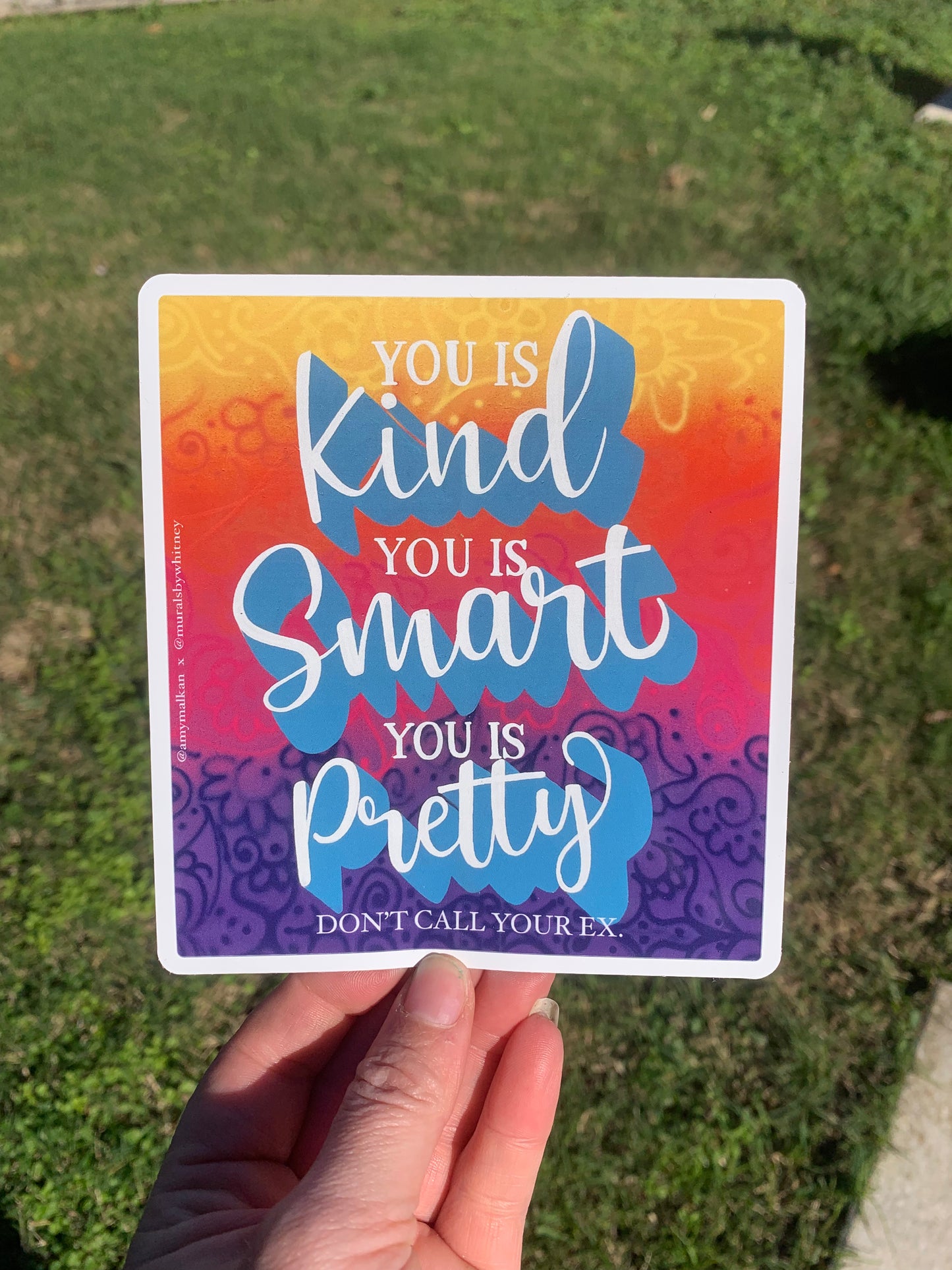 You is Kind square sticker