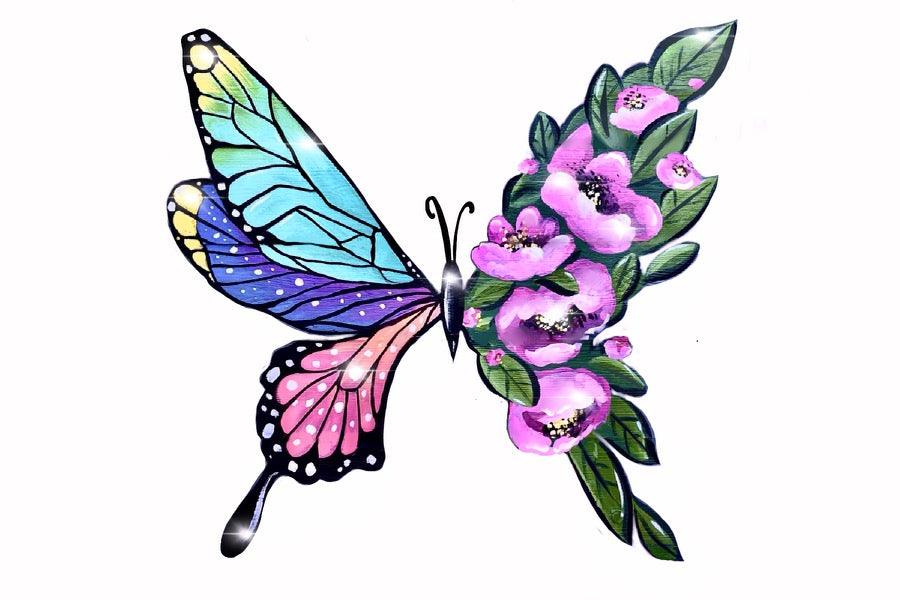 Floral Butterfly Sticker - Whitney Hayden
