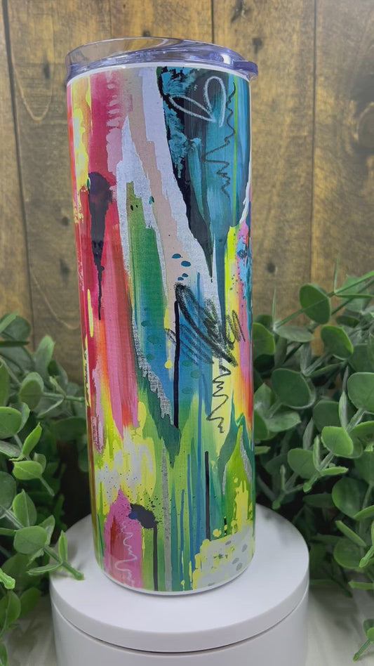 Finding Happiness in the Chaos Print - Skinny Tumbler