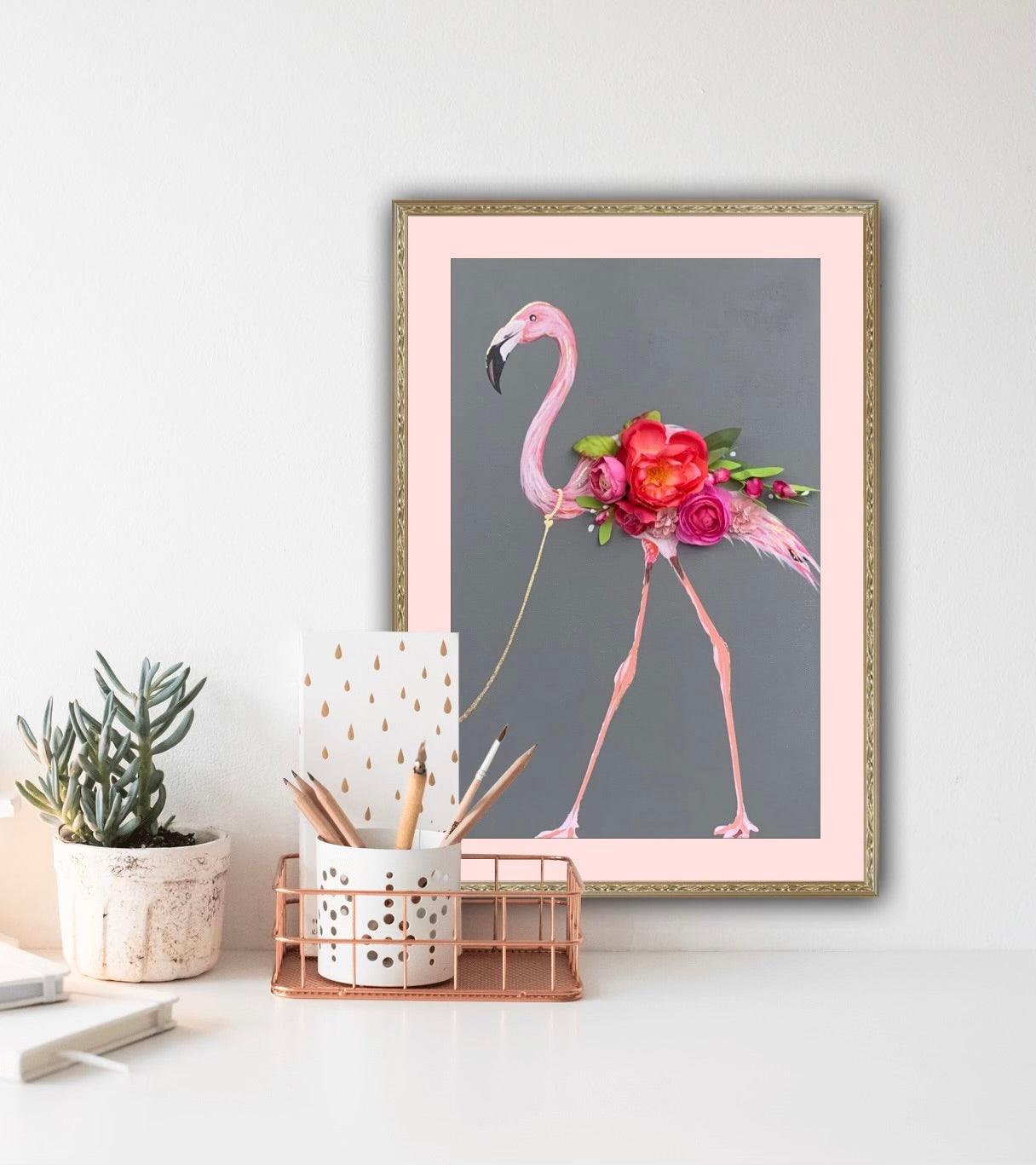 Floral Pet Flamingo Fine Art Print - Whitney Hayden