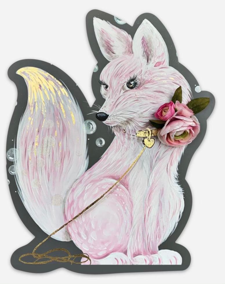 Floral Fox Sticker - Not Holographic - Whitney Hayden