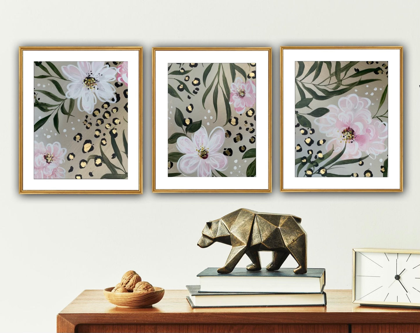 Floral Leopard Art Prints - Set of 3 - Whitney Hayden