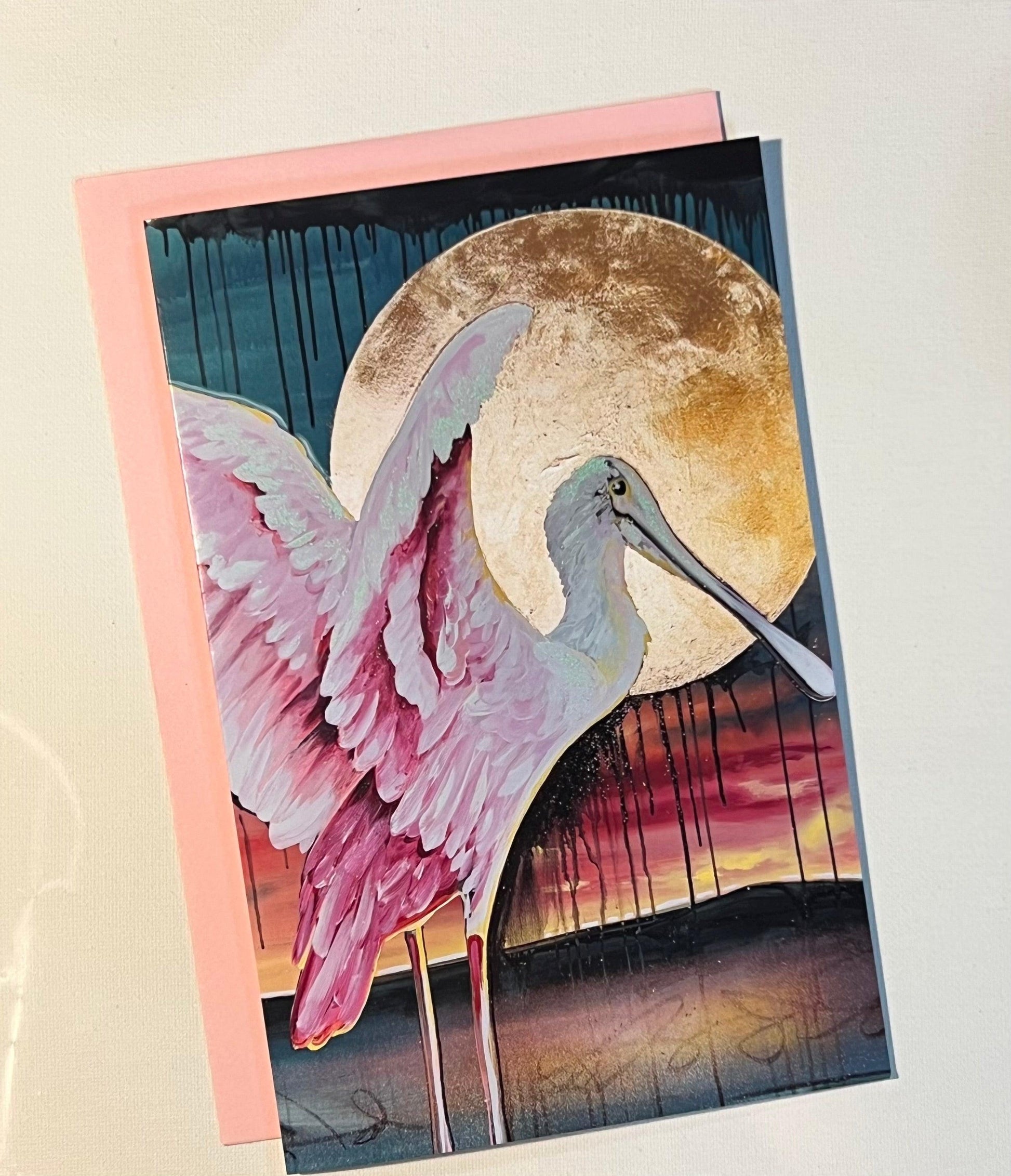 Pink Spoonbill Art Note Card Set - Whitney Hayden