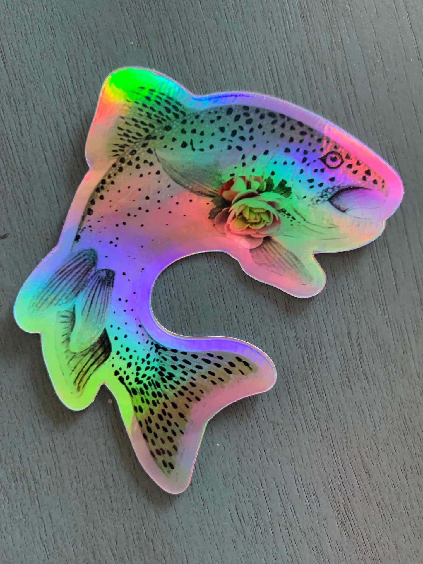 Rainbow Trout Holographic Sticker - Whitney Hayden