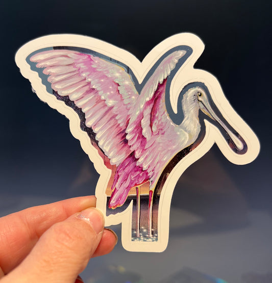 Pink Spoonbill Sticker
