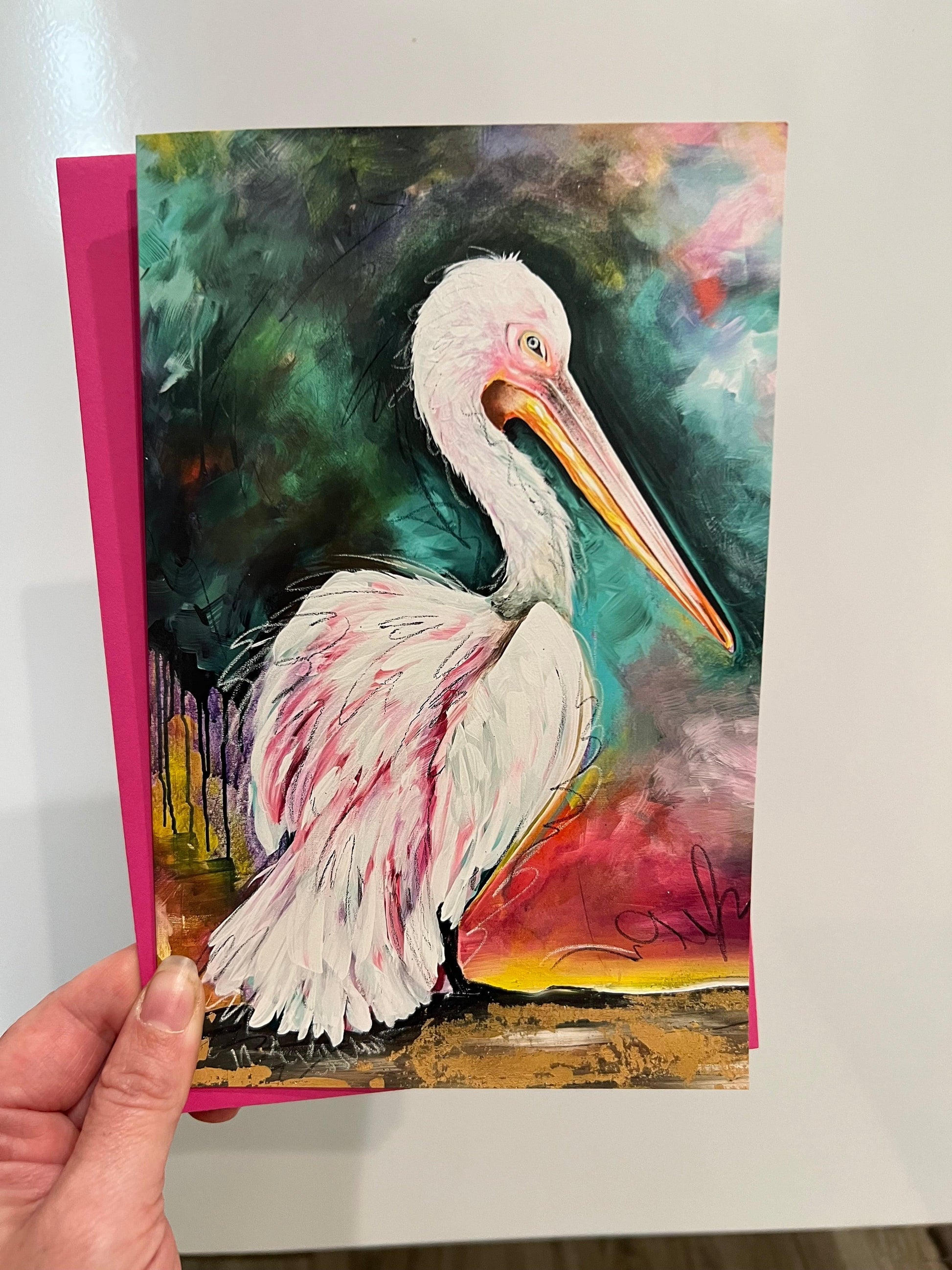 Pink Spoonbill #2 Art Note Card Set - Whitney Hayden
