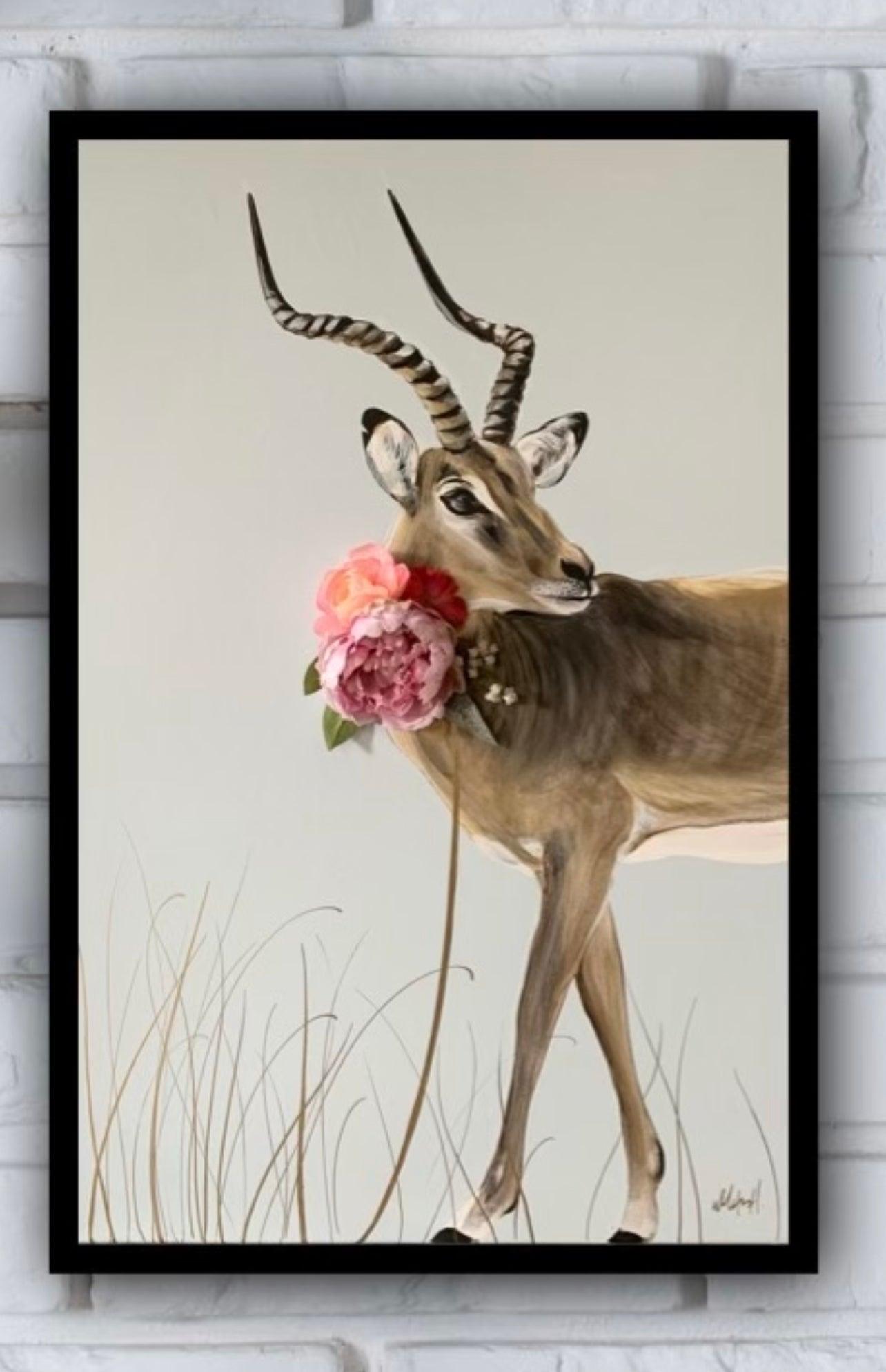 Floral Pet Impala Art Print - Whitney Hayden
