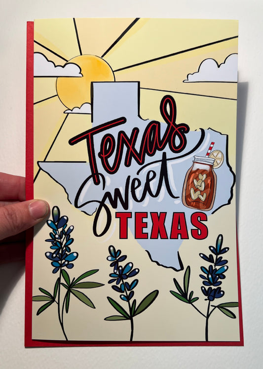 Texas Sweet Texas Red Art Note Card Set