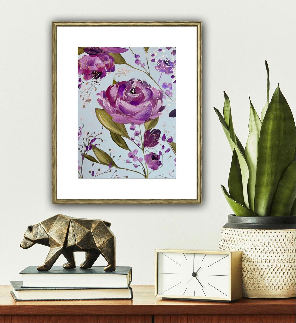 Purple Blooms Fine Paper Art Print - Whitney Hayden