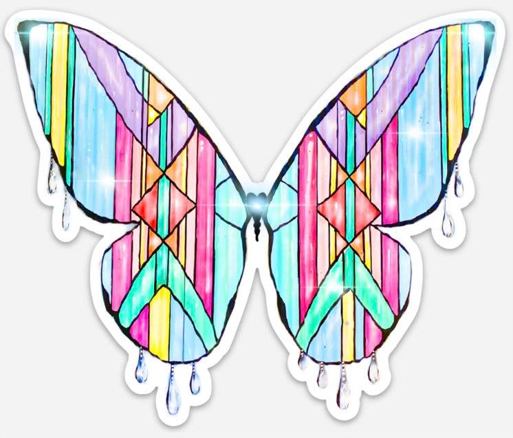 Stained Glass Wings Sticker - Whitney Hayden
