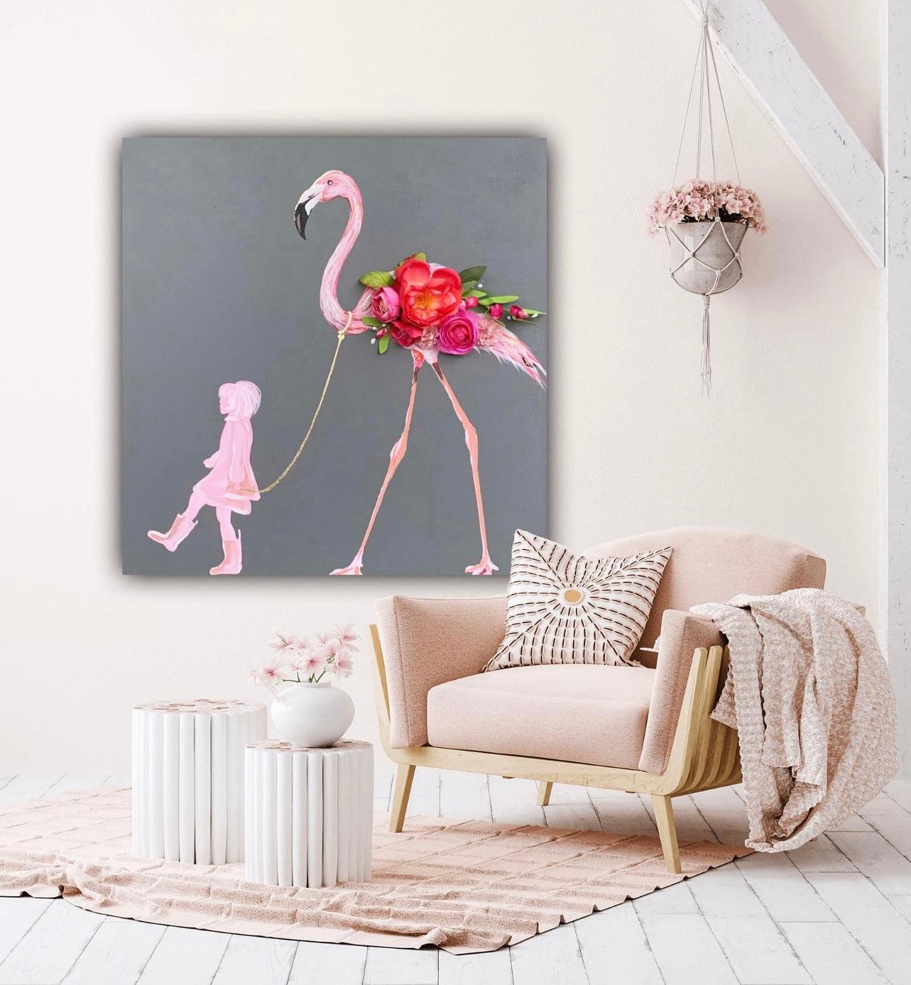 Floral Pet Flamingo Print - Whitney Hayden