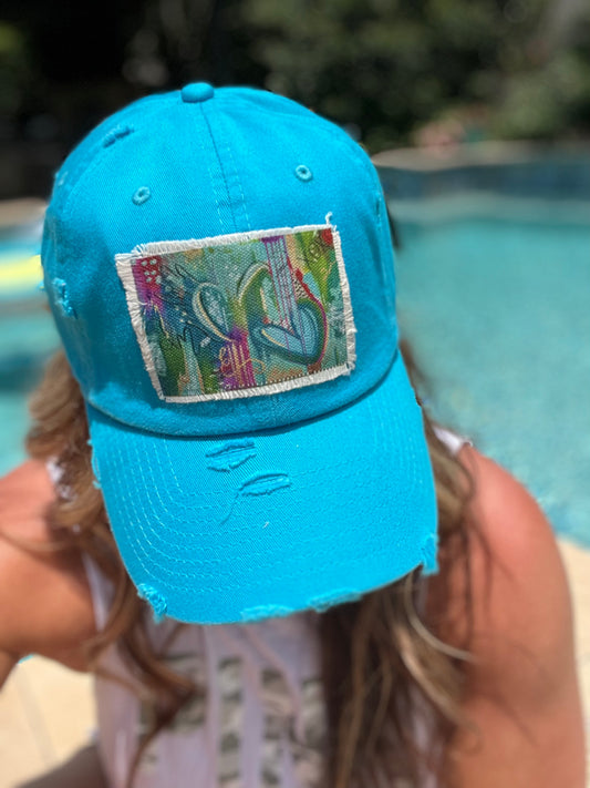 XOXO Ball Cap - Turquoise Rectangle Patch - Whitney Hayden