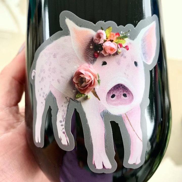 Floral Pig Sticker - Whitney Hayden