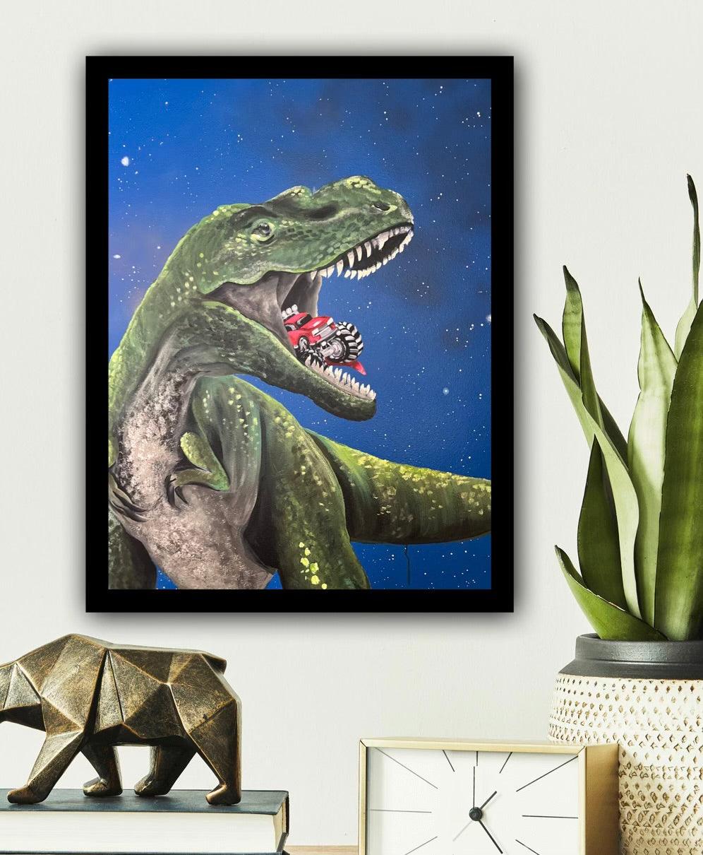 Dino Eating Monster Truck Fine Art Print - Whitney Hayden