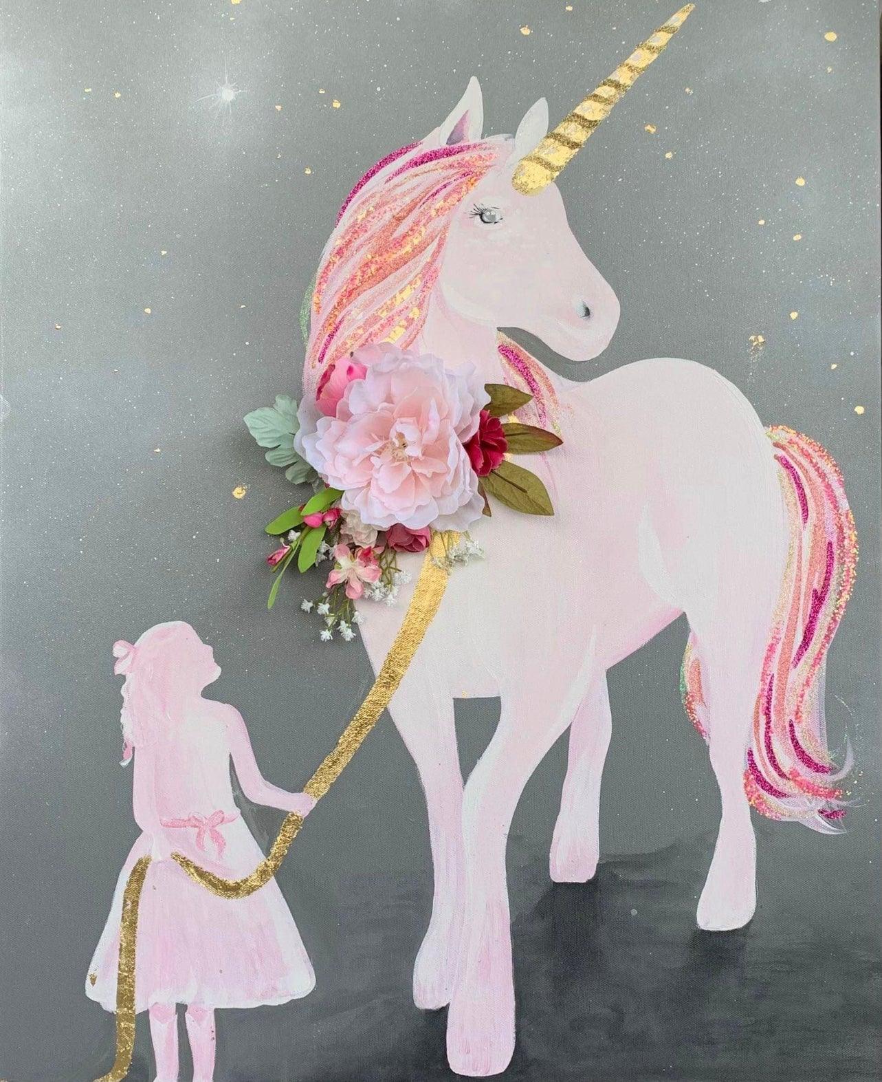 Floral Pet Unicorn Print - Whitney Hayden