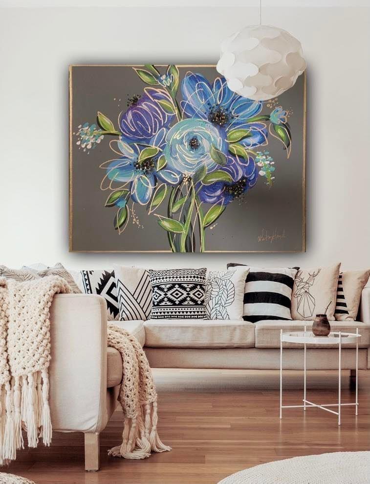 Floral Blue Original & Prints - Whitney Hayden