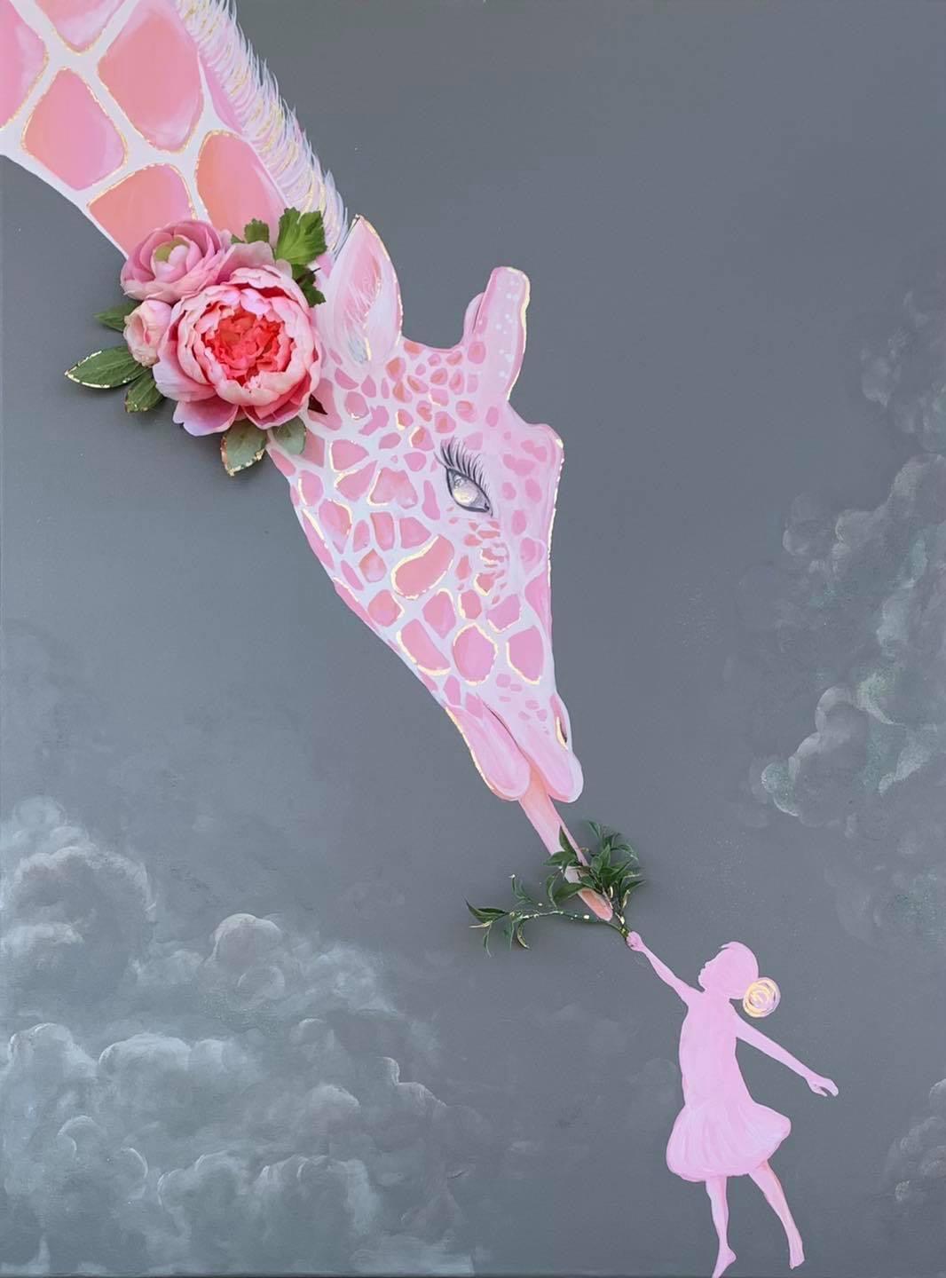 Floral Pet Giraffe Print - Whitney Hayden